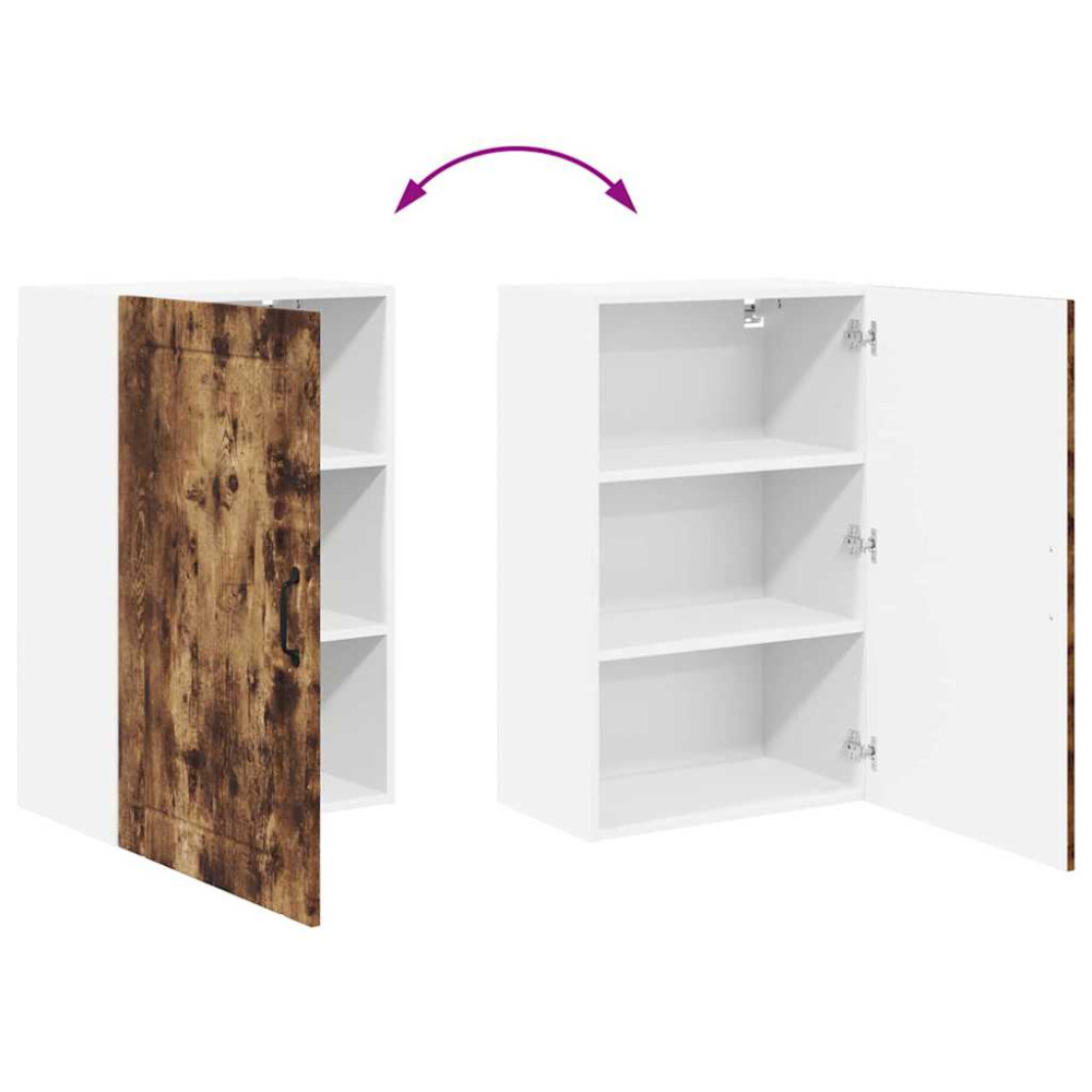 Produktbild för Väggskåp LUCCA Rökt ek 50 x 31 x 80 cm Konstruerat trä