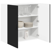 Produktbild för Väggskåp LUCCA Svart 80 x 31 x 80 cm Konstruerat trä