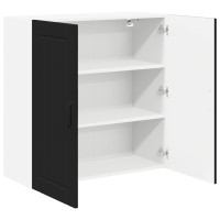 Produktbild för Väggskåp LUCCA Svart 80 x 31 x 80 cm Konstruerat trä