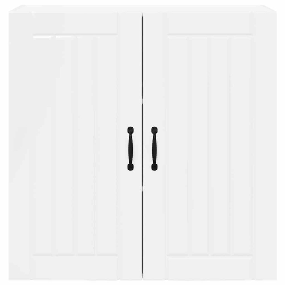 Produktbild för Väggskåp LUCCA Vit högglans 80 x 31 x 80 cm Konstruerat trä