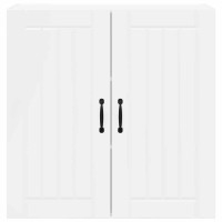 Produktbild för Väggskåp LUCCA Vit högglans 80 x 31 x 80 cm Konstruerat trä