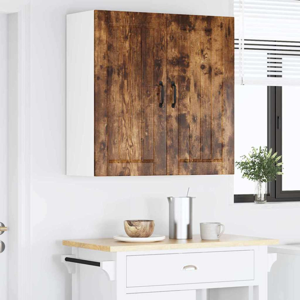 Produktbild för Väggskåp LUCCA Rökt ek 80 x 31 x 80 cm Konstruerat trä
