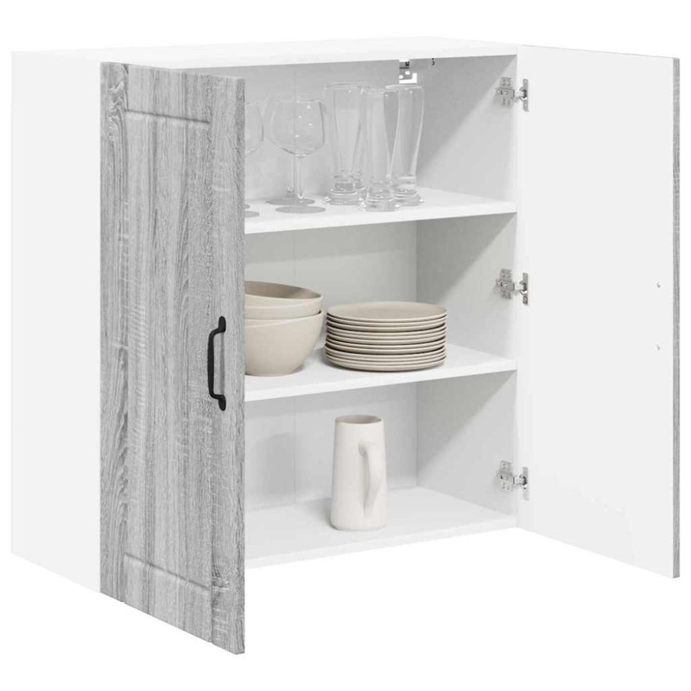 Produktbild för Väggskåp LUCCA Grå sonoma-ek 80 x 31 x 80 cm Konstruerat trä