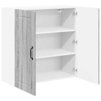 Produktbild för Väggskåp LUCCA Grå sonoma-ek 80 x 31 x 80 cm Konstruerat trä