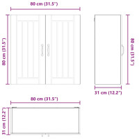 Produktbild för Väggskåp LUCCA Brun ek 80 x 31 x 80 cm Konstruerat trä