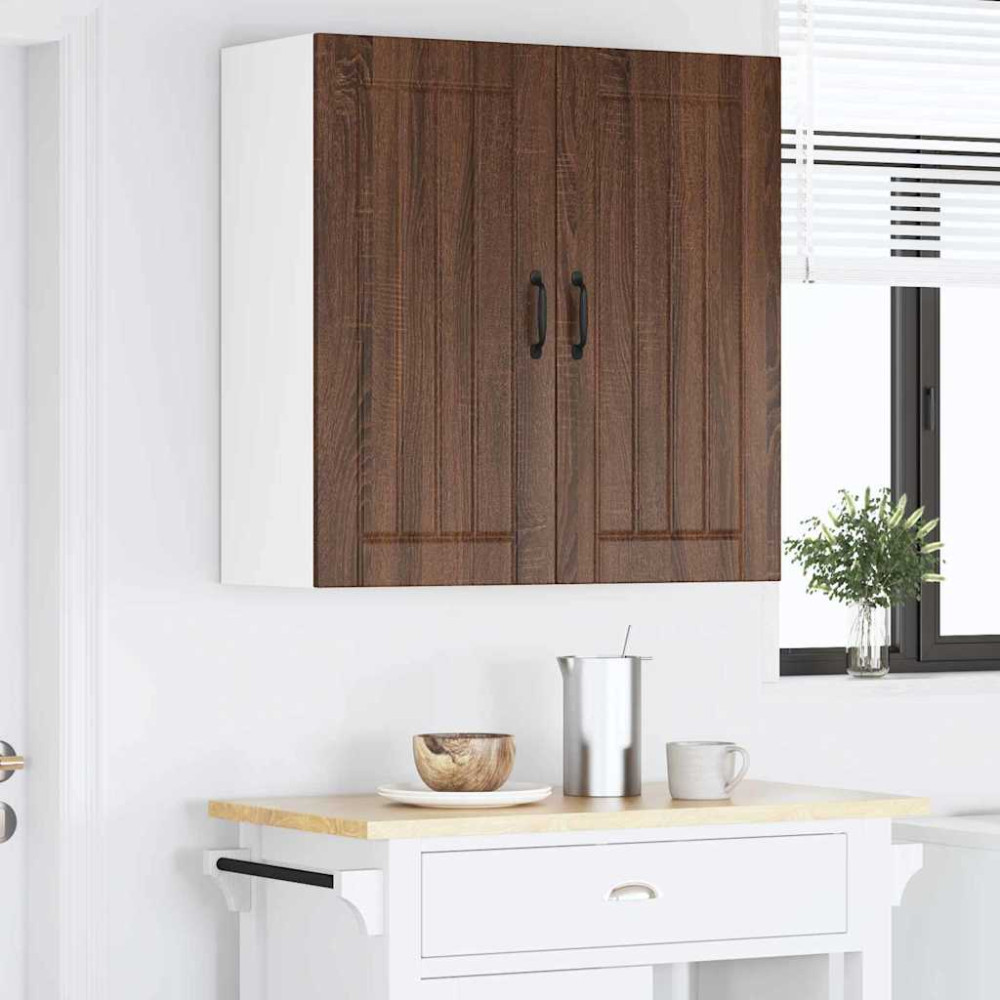 Produktbild för Väggskåp LUCCA Brun ek 80 x 31 x 80 cm Konstruerat trä