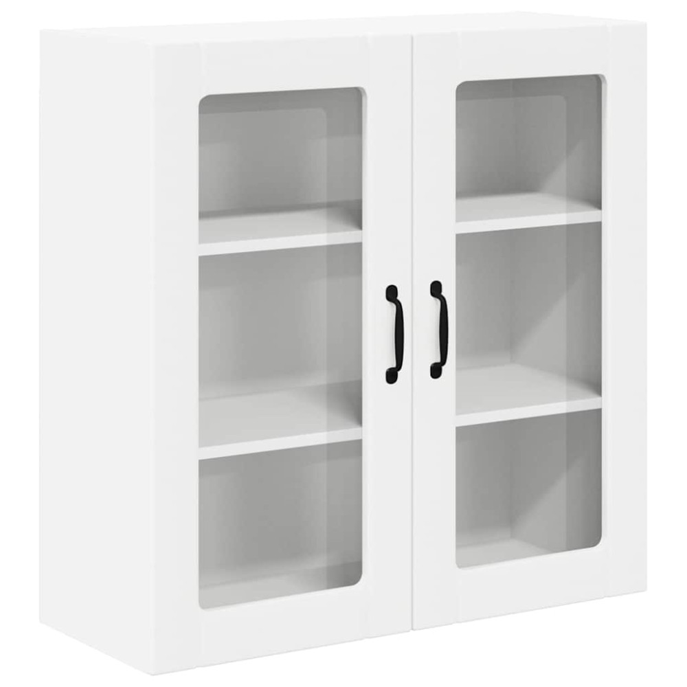 Produktbild för Väggglasförråd LUCCA Vit 80 x 31 x 80 cm Konstruerat trä