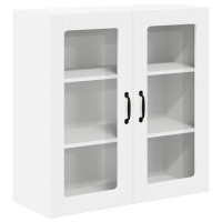 Produktbild för Väggglasförråd LUCCA Vit 80 x 31 x 80 cm Konstruerat trä