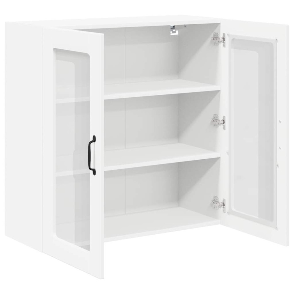 Produktbild för Väggglasförråd LUCCA Vit 80 x 31 x 80 cm Konstruerat trä