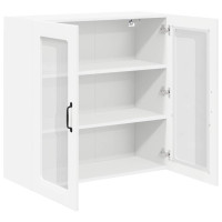 Produktbild för Väggglasförråd LUCCA Vit 80 x 31 x 80 cm Konstruerat trä