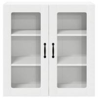 Produktbild för Väggglasförråd LUCCA Vit 80 x 31 x 80 cm Konstruerat trä