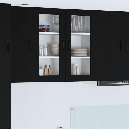 vidaXL Väggglasförråd LUCCA Svart 80 x 31 x 80 cm Konstruerat trä