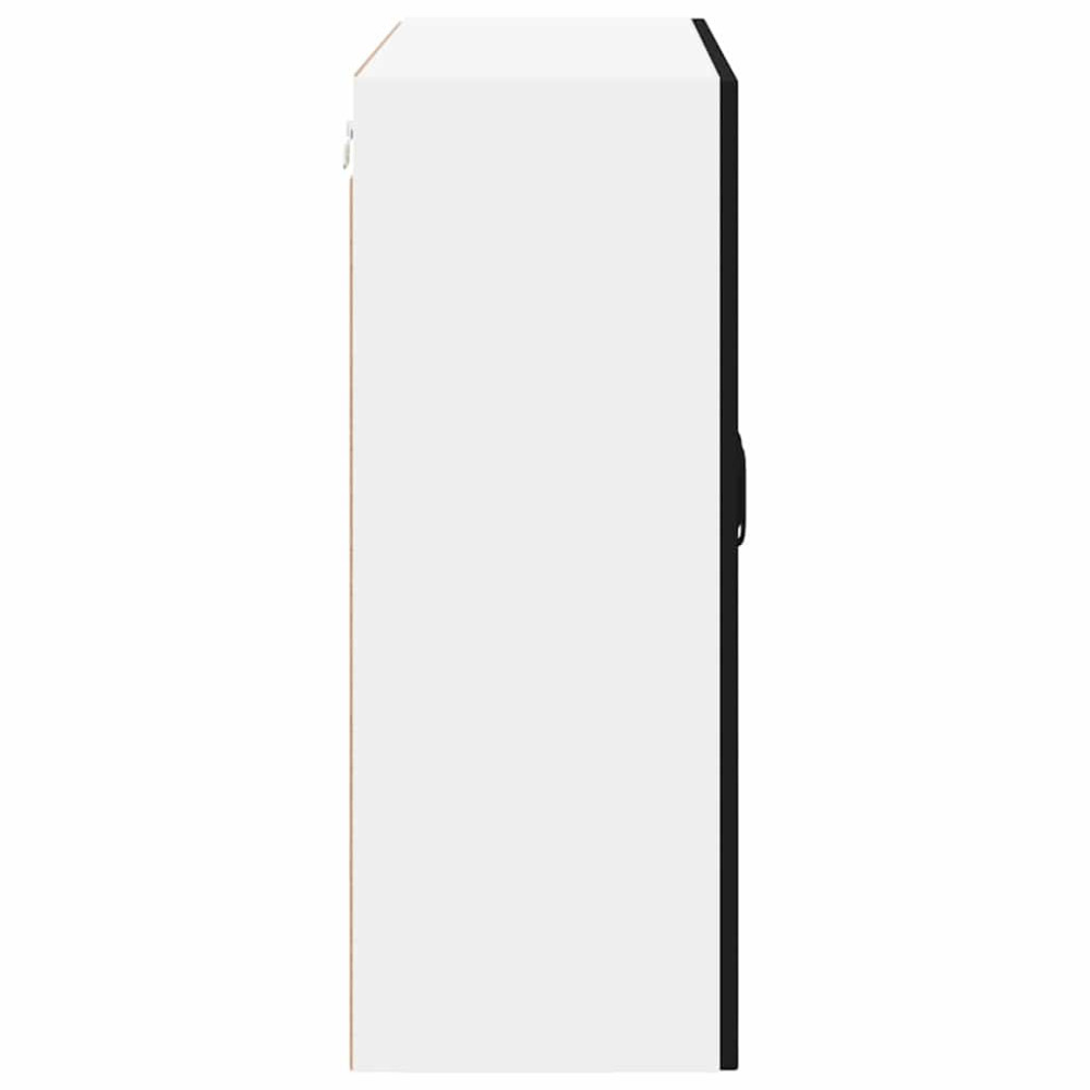 Produktbild för Väggglasförråd LUCCA Svart 80 x 31 x 80 cm Konstruerat trä