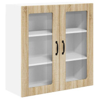 Produktbild för Väggglasförråd LUCCA Sonoma-ek 80 x 31 x 80 cm Konstruerat trä