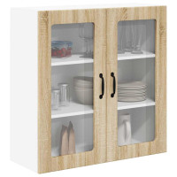 Produktbild för Väggglasförråd LUCCA Sonoma-ek 80 x 31 x 80 cm Konstruerat trä