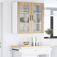 Produktbild för Väggglasförråd LUCCA Sonoma-ek 80 x 31 x 80 cm Konstruerat trä