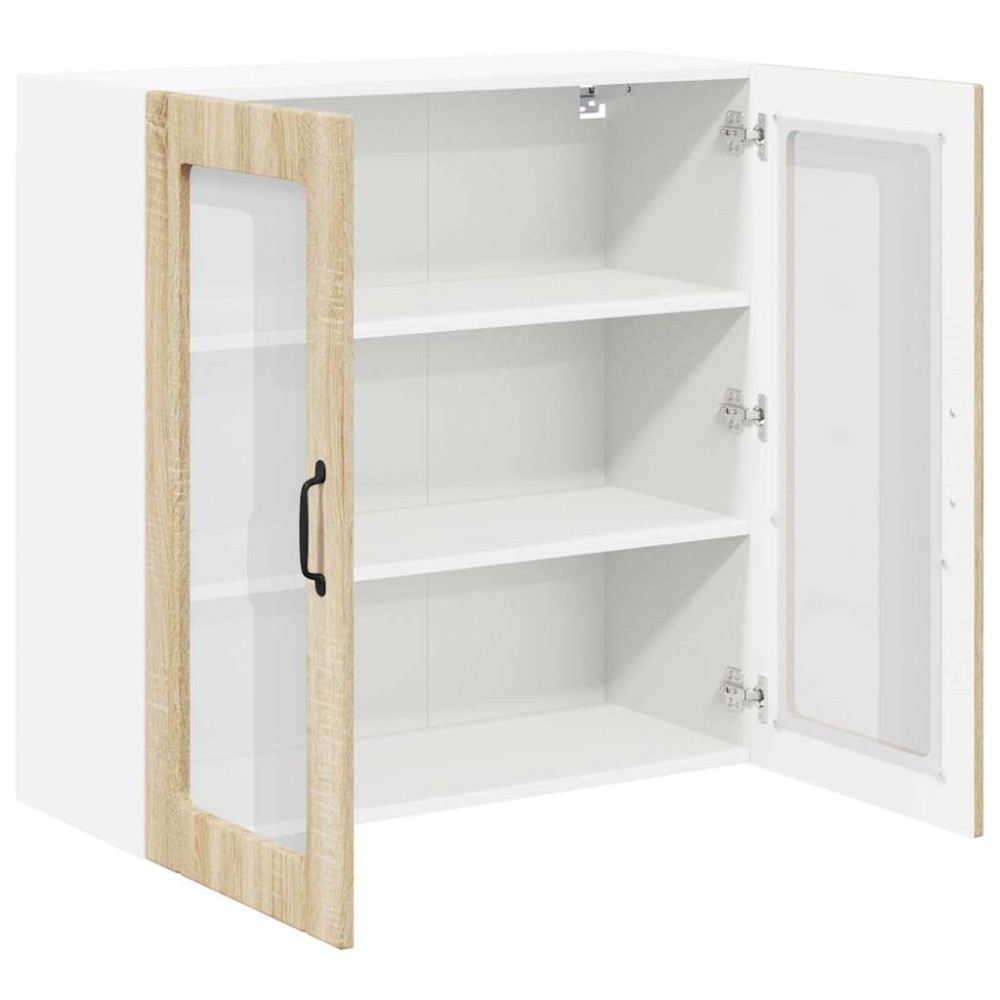 Produktbild för Väggglasförråd LUCCA Sonoma-ek 80 x 31 x 80 cm Konstruerat trä