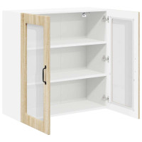 Produktbild för Väggglasförråd LUCCA Sonoma-ek 80 x 31 x 80 cm Konstruerat trä