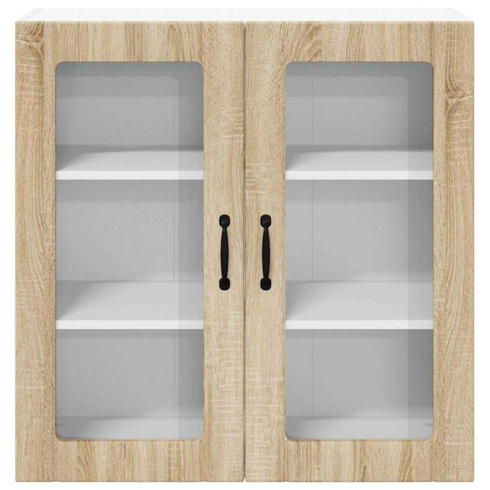 Produktbild för Väggglasförråd LUCCA Sonoma-ek 80 x 31 x 80 cm Konstruerat trä
