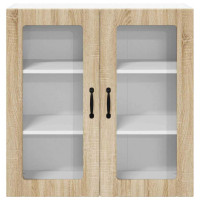 Produktbild för Väggglasförråd LUCCA Sonoma-ek 80 x 31 x 80 cm Konstruerat trä