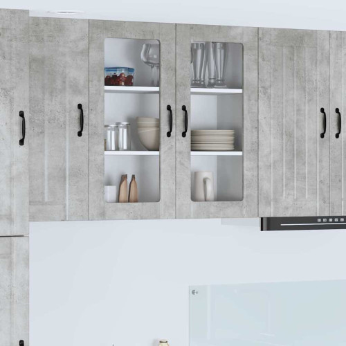 vidaXL Väggglasförråd LUCCA Betonggrå 80 x 31 x 80 cm Konstruerat trä