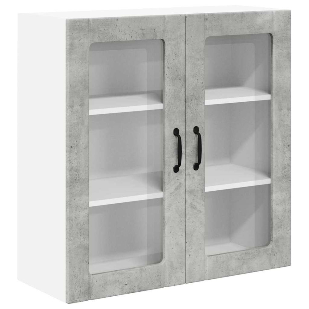 Produktbild för Väggglasförråd LUCCA Betonggrå 80 x 31 x 80 cm Konstruerat trä