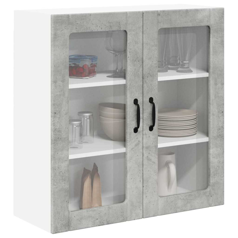 Produktbild för Väggglasförråd LUCCA Betonggrå 80 x 31 x 80 cm Konstruerat trä