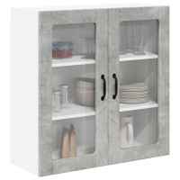 Produktbild för Väggglasförråd LUCCA Betonggrå 80 x 31 x 80 cm Konstruerat trä