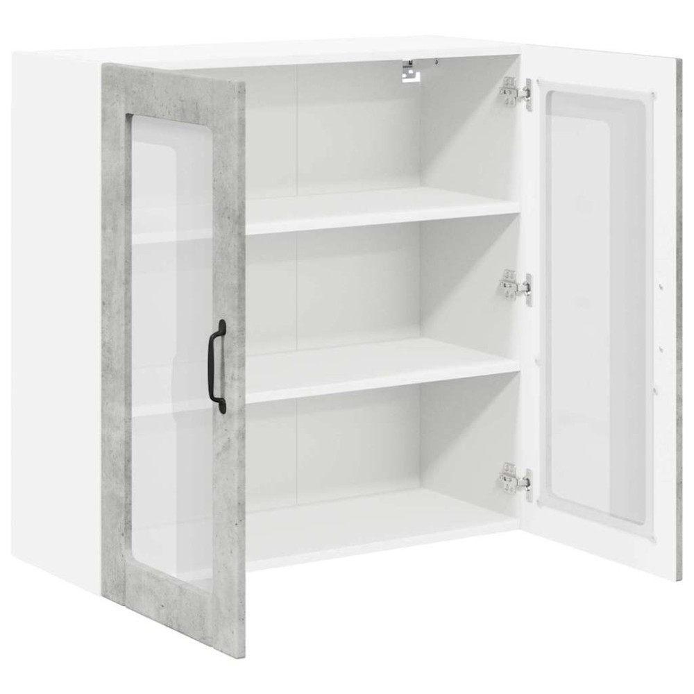 Produktbild för Väggglasförråd LUCCA Betonggrå 80 x 31 x 80 cm Konstruerat trä