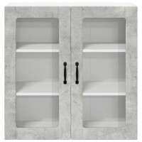 Produktbild för Väggglasförråd LUCCA Betonggrå 80 x 31 x 80 cm Konstruerat trä