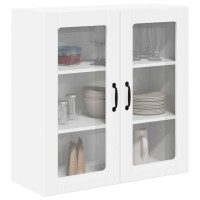 Produktbild för Väggglasförråd LUCCA Vit högglans 80 x 31 x 80 cm