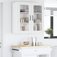 Produktbild för Väggglasförråd LUCCA Vit högglans 80 x 31 x 80 cm