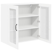 Produktbild för Väggglasförråd LUCCA Vit högglans 80 x 31 x 80 cm