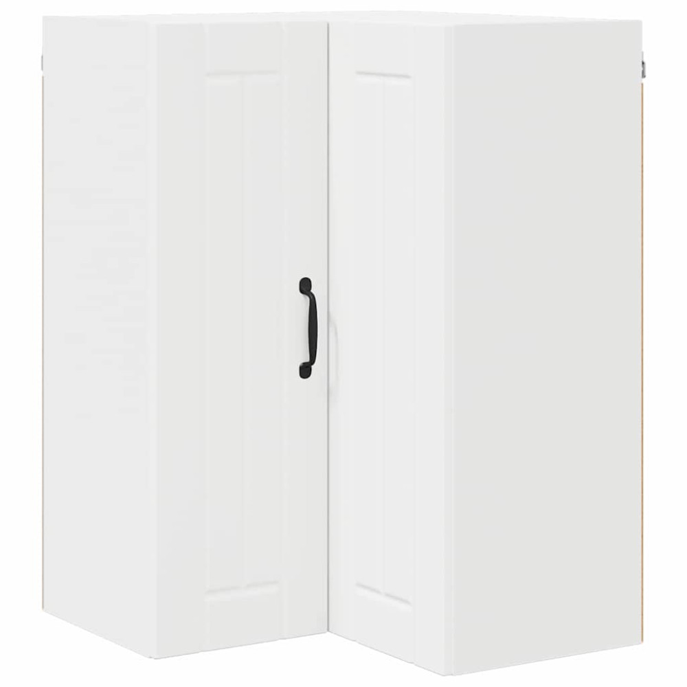 Produktbild för Vägghörnskåp LUCCA Vit 57 x 57 x 80 cm Konstruerat trä