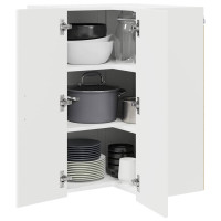 Produktbild för Vägghörnskåp LUCCA Vit 57 x 57 x 80 cm Konstruerat trä