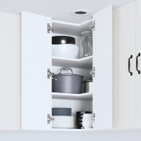 Produktbild för Vägghörnskåp LUCCA Vit 57 x 57 x 80 cm Konstruerat trä