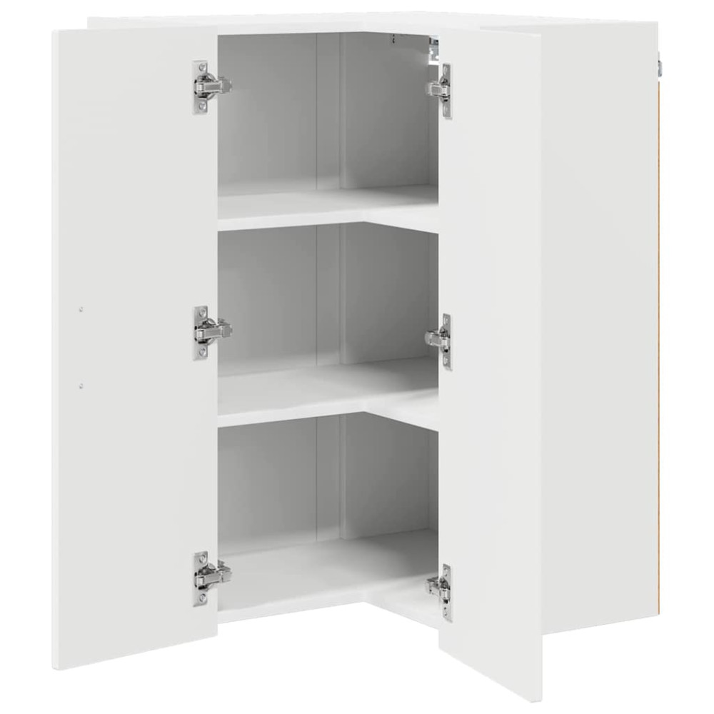 Produktbild för Vägghörnskåp LUCCA Vit 57 x 57 x 80 cm Konstruerat trä