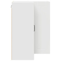 Produktbild för Vägghörnskåp LUCCA Vit 57 x 57 x 80 cm Konstruerat trä