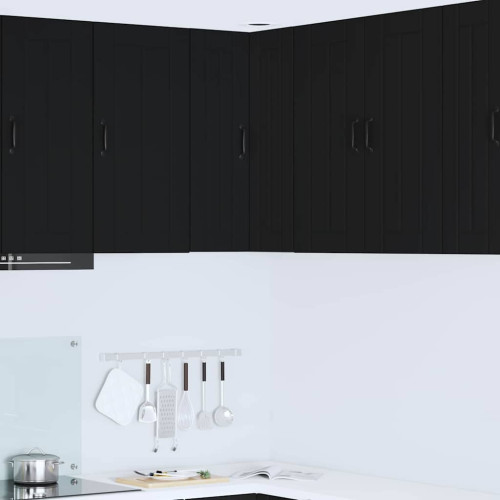 vidaXL Vägghörnskåp LUCCA Svart 57 x 57 x 80 cm Konstruerat trä