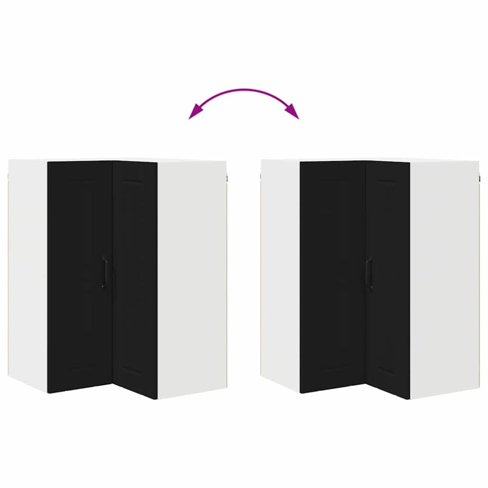 Produktbild för Vägghörnskåp LUCCA Svart 57 x 57 x 80 cm Konstruerat trä