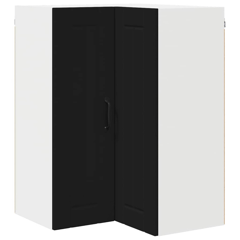 Produktbild för Vägghörnskåp LUCCA Svart 57 x 57 x 80 cm Konstruerat trä