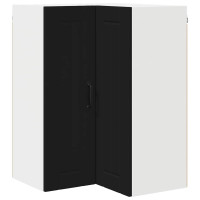 Produktbild för Vägghörnskåp LUCCA Svart 57 x 57 x 80 cm Konstruerat trä