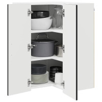 Produktbild för Vägghörnskåp LUCCA Svart 57 x 57 x 80 cm Konstruerat trä