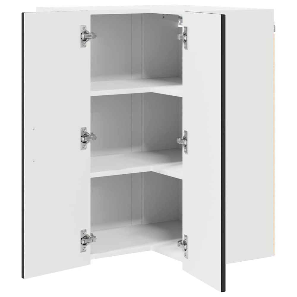 Produktbild för Vägghörnskåp LUCCA Svart 57 x 57 x 80 cm Konstruerat trä