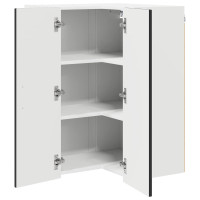 Produktbild för Vägghörnskåp LUCCA Svart 57 x 57 x 80 cm Konstruerat trä