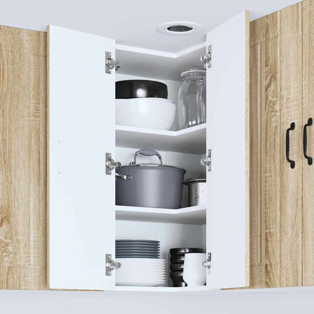 Produktbild för Vägghörnskåp LUCCA Sonoma-ek 57 x 57 x 80 cm Konstruerat trä