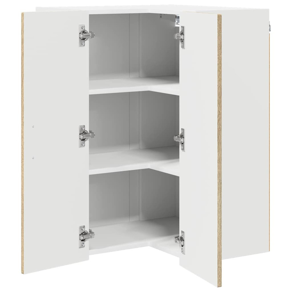 Produktbild för Vägghörnskåp LUCCA Sonoma-ek 57 x 57 x 80 cm Konstruerat trä