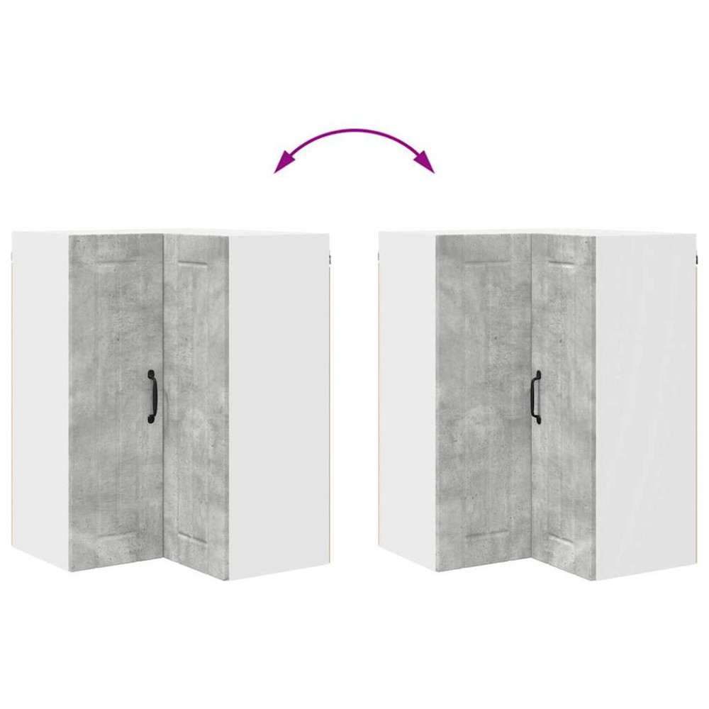 Produktbild för Vägghörnskåp LUCCA Betonggrå 57 x 57 x 80 cm Konstruerat trä