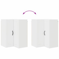 Produktbild för Vägghörnskåp LUCCA Vit högglans 57 x 57 x 80 cm Konstruerat trä