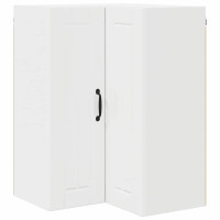 Produktbild för Vägghörnskåp LUCCA Vit högglans 57 x 57 x 80 cm Konstruerat trä